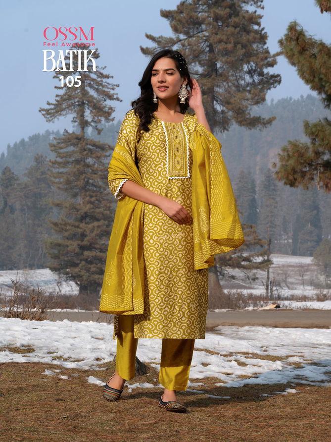 Batik Vol 4 By Ossm Chanderi Printed Kurti With Bottom Dupatta Suppliers In India